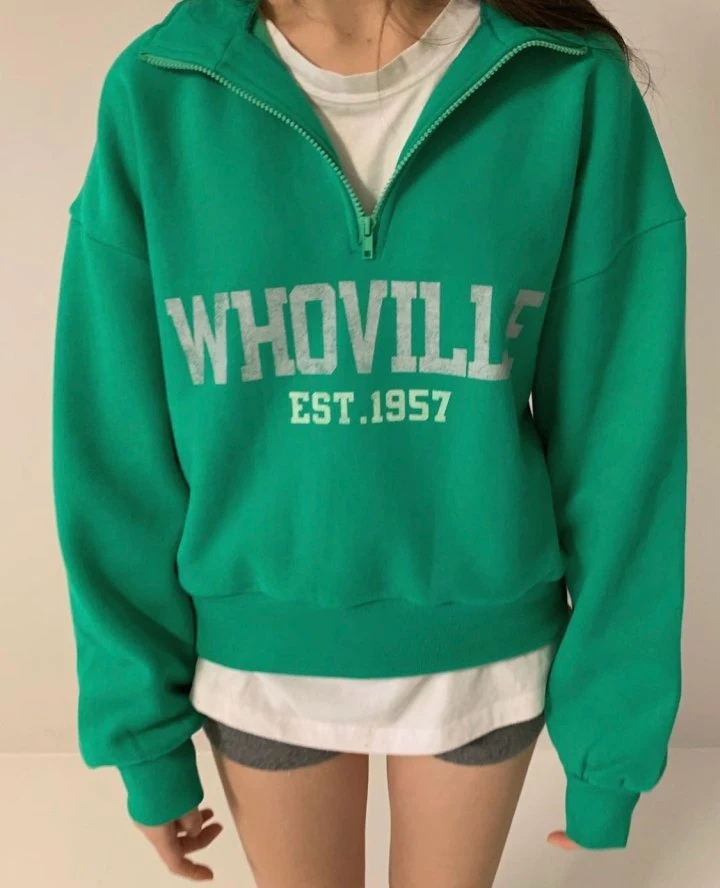 Via - Korean Women Fashion - #momslook - Fleece Half Zip-up Sweatshirts - 2