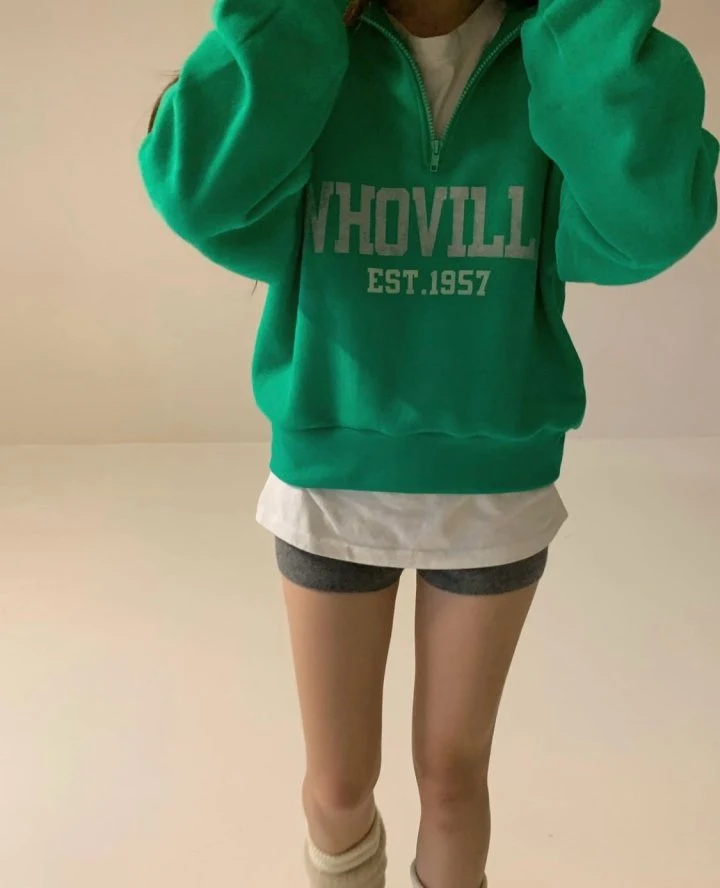 Via - Korean Women Fashion - #pursuepretty - Fleece Half Zip-up Sweatshirts - 6