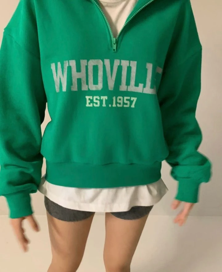 Via - Korean Women Fashion - #womensfashion - Fleece Half Zip-up Sweatshirts - 4