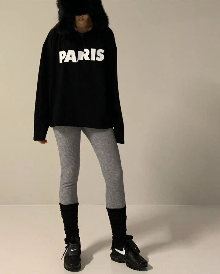 Via - Korean Women Fashion - #womensfashion - Loose Fit Paris Tee - 8