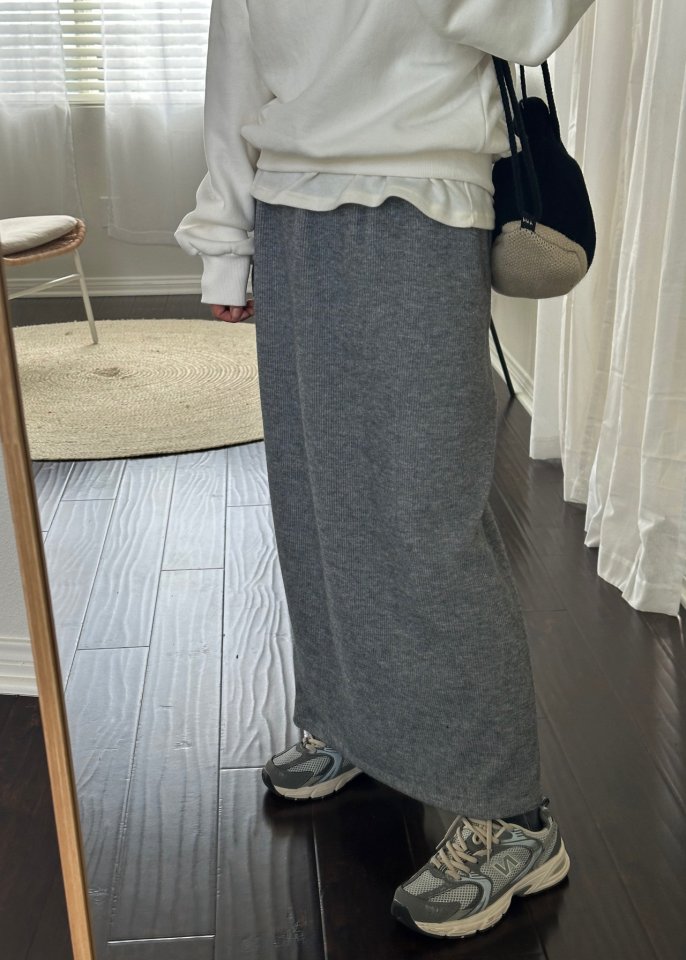 Via - Korean Women Fashion - #womensfashion - Rib Long Skirt - 7