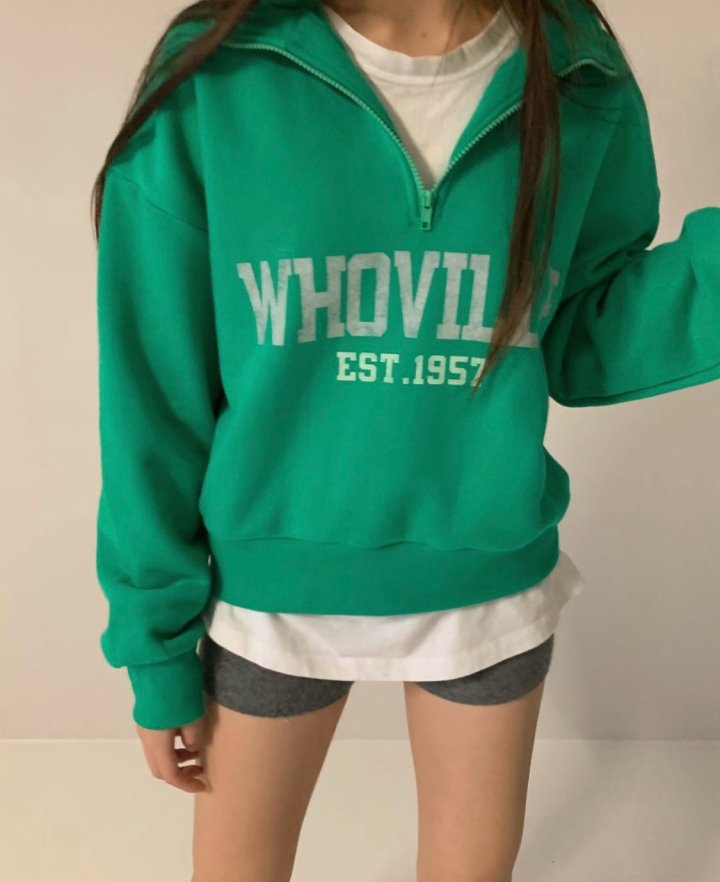 Via - Korean Women Fashion - #womensfashion - Fleece Half Zip-up Sweatshirts - 3