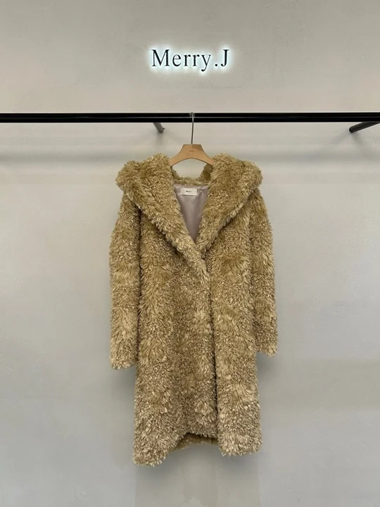 Shearling Hooded Coat