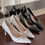 Belt Velcro Strap Stiletto High Heel Pumps