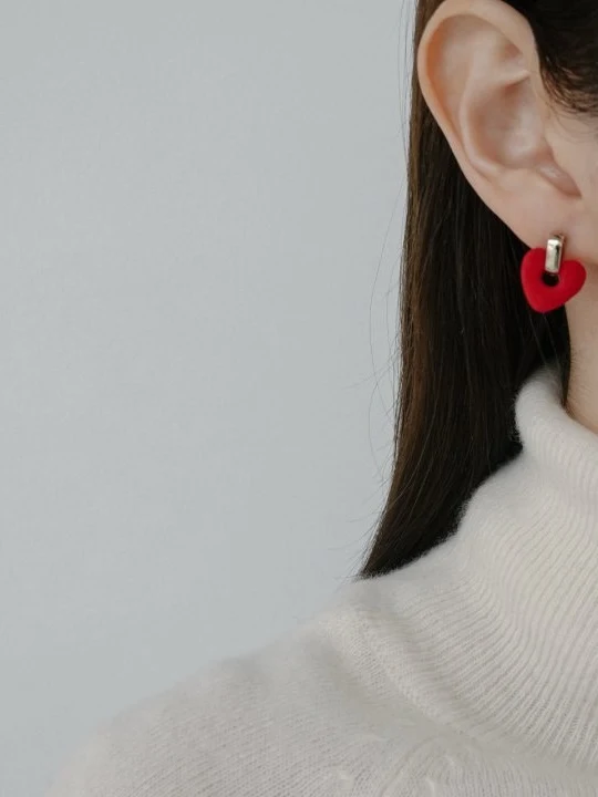 Girls Suede Heart Earrings