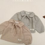 Small Check Tie Blouse (Bebe)