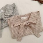 Small Check Tie Blouse (Kids)