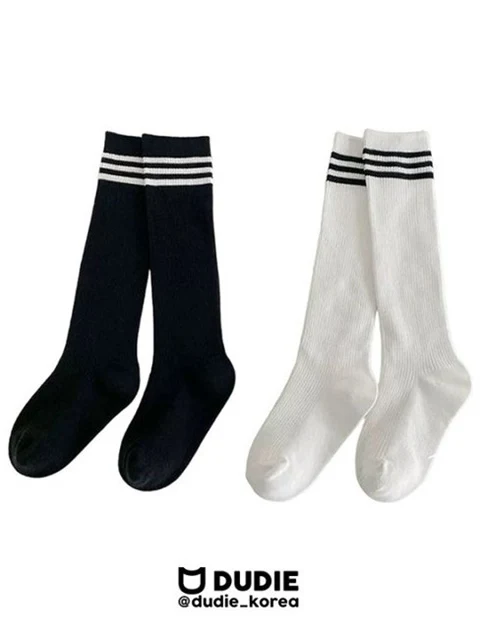 Over Stripe Knee Socks Set