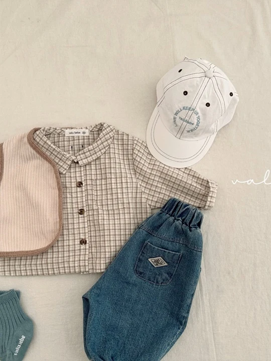 Kids Bunny Check Collar Shirt