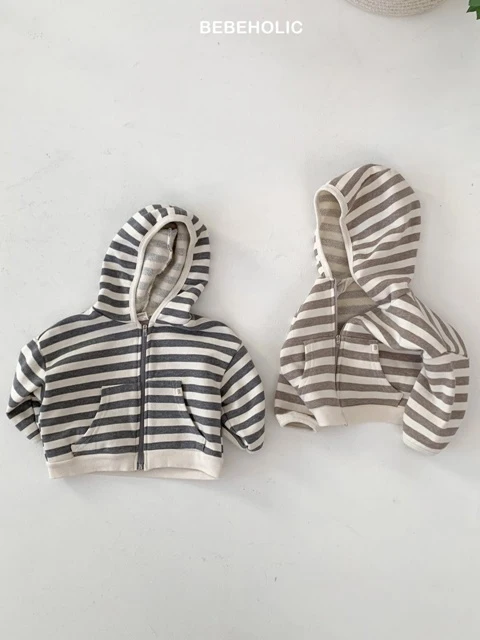 Broccoli Stripe Hooded Zip-up Jacket