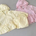 Ribbon Windbreaker Top Bottom Set