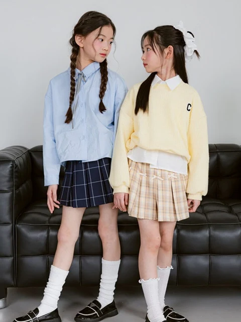 K02 Check Ribbon Skirt