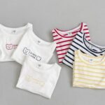 Spring Stripe Plain Tee Set