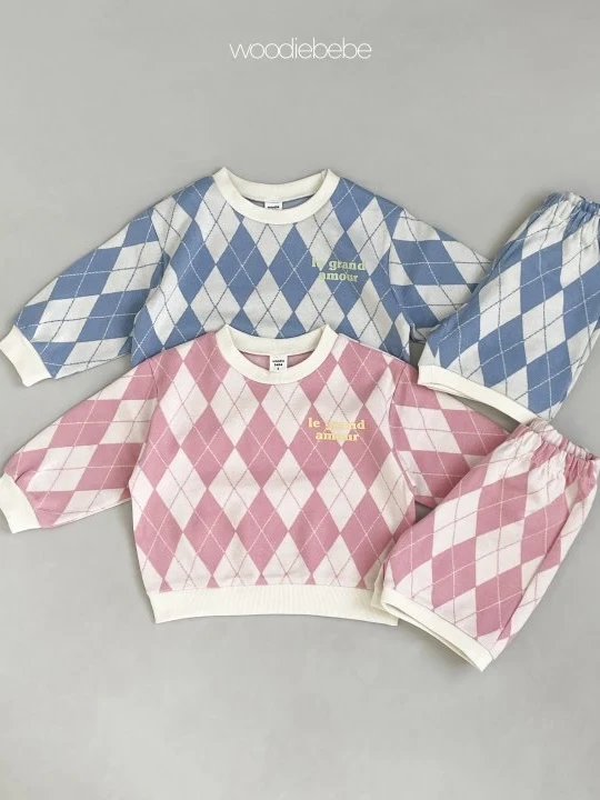 Argyle Top Bottom Set