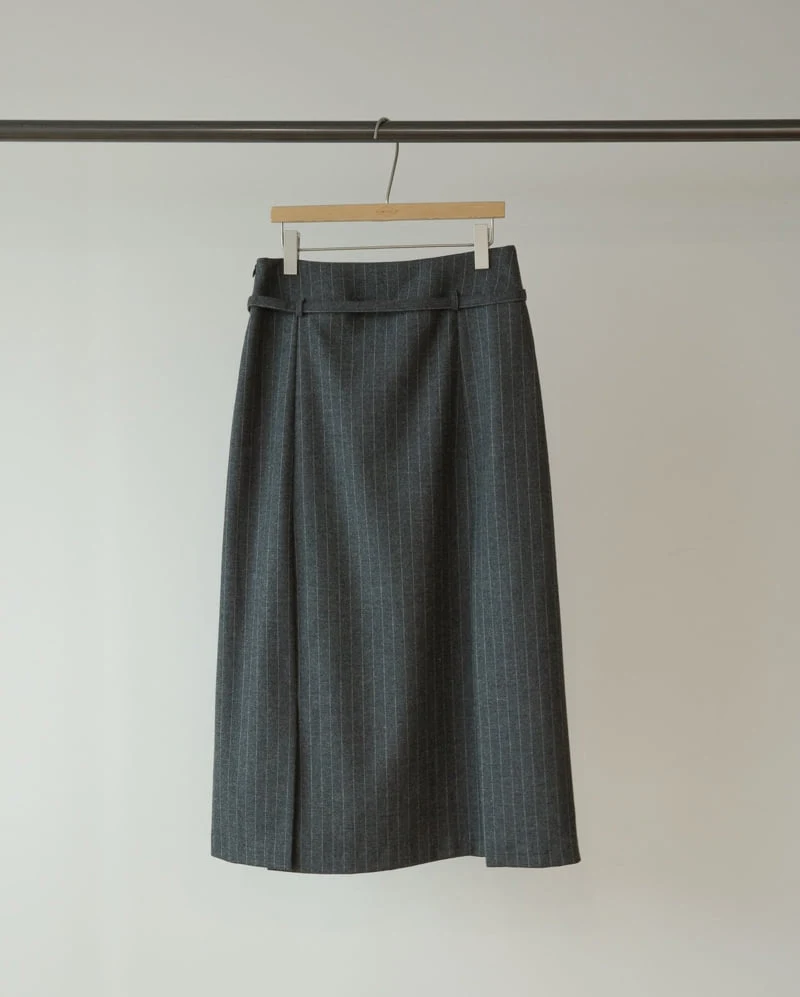 Amygrace - Korean Women Fashion - #romanticstyle - Tom Stripe Skirt