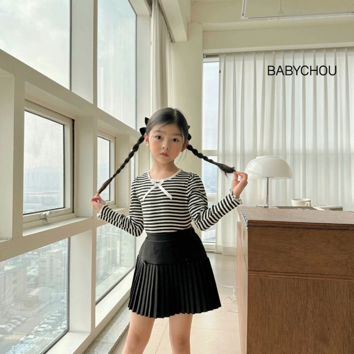 Babychou - Korean Children Fashion - #childofig - Dia Stripe Tee - 12