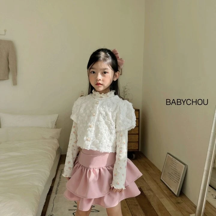 Babychou - Korean Children Fashion - #designkidswear - Eyelet Tee - 7