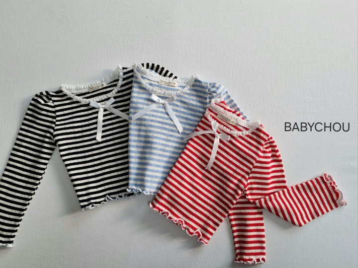 Babychou - Korean Children Fashion - #discoveringself - Dia Stripe Tee