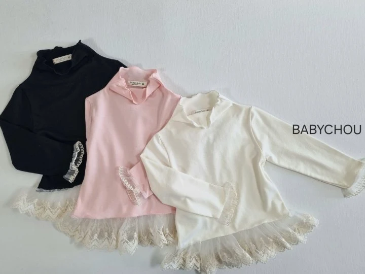 Babychou - Korean Children Fashion - #kidsshorts - Mane Turtleneck Tee