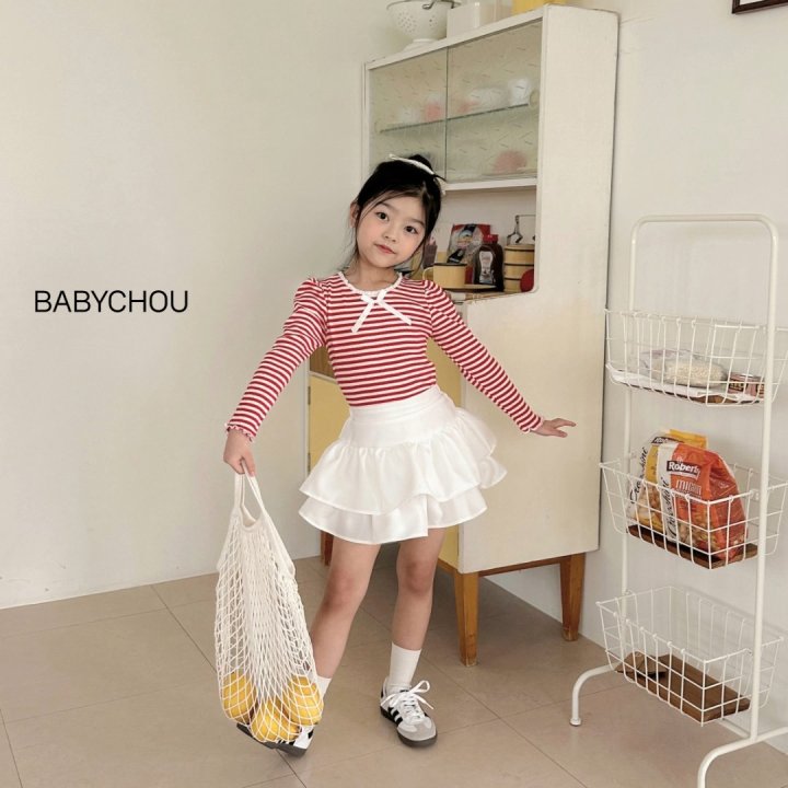 Babychou - Korean Children Fashion - #kidsshorts - Dia Stripe Tee - 4