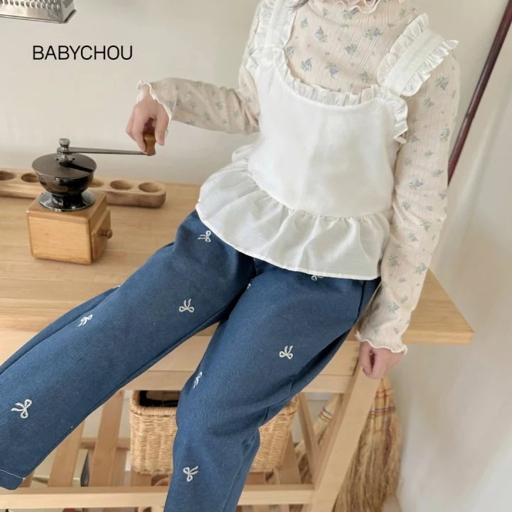 Babychou - Korean Children Fashion - #kidzfashiontrend - Eyelet Tee - 12