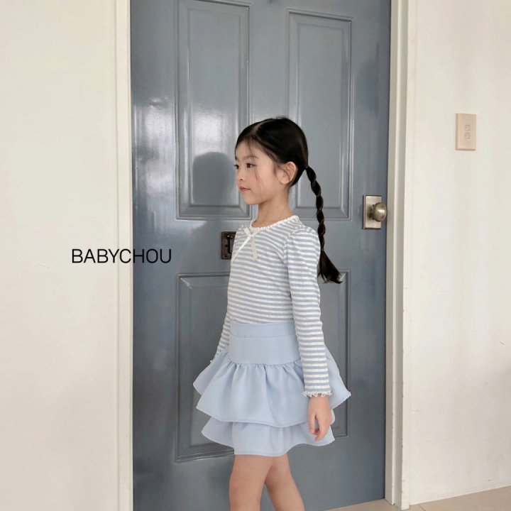 Babychou - Korean Children Fashion - #minifashionista - Dia Stripe Tee - 9