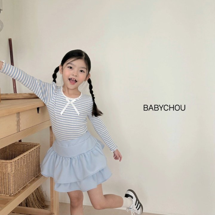 Babychou - Korean Children Fashion - #prettylittlegirls - Dia Stripe Tee - 10