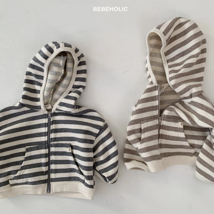 Bebe Holic - Korean Baby Fashion - #babyboutique - Broccoli Stripe Hooded Zip-up Jacket - 9