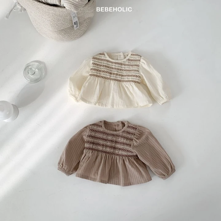 Bebe Holic - Korean Baby Fashion - #babyboutiqueclothing - Marron Smoke Blouse - 9