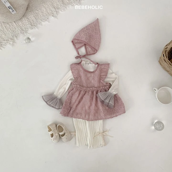 Bebe Holic - Korean Baby Fashion - #babyfever - Milky Bonnet Set - 6