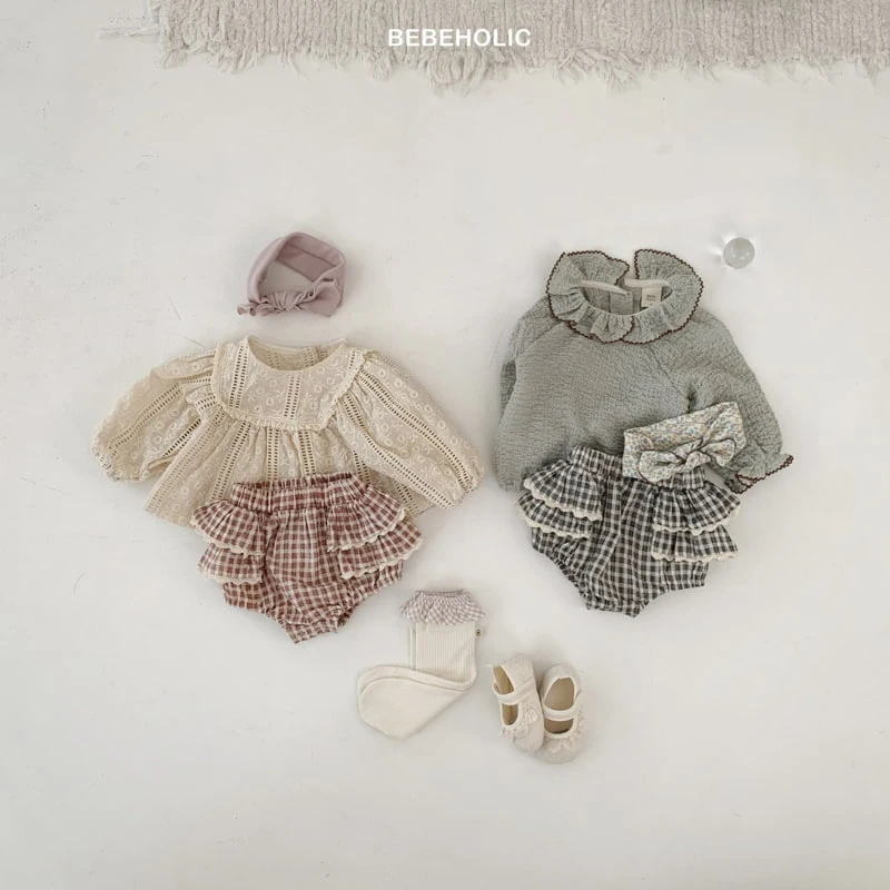 Bebe Holic - Korean Baby Fashion - #babyoutfit - Lumi Check Bloomers - 12