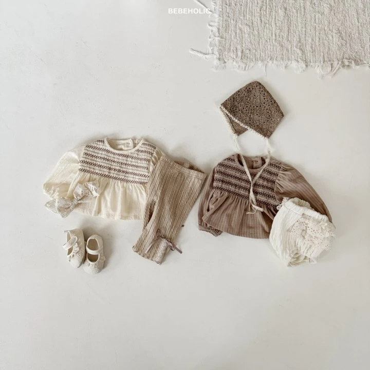 Bebe Holic - Korean Baby Fashion - #babyoutfit - Marron Smoke Blouse - 2