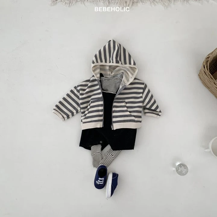 Bebe Holic - Korean Baby Fashion - #babywear - Broccoli Stripe Hooded Zip-up Jacket - 6