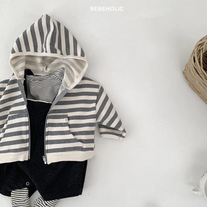 Bebe Holic - Korean Baby Fashion - #onlinebabyboutique - Broccoli Stripe Hooded Zip-up Jacket - 7