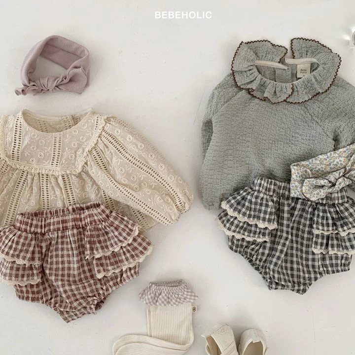 Bebe Holic - Korean Baby Fashion - #onlinebabyshop - Lumi Check Bloomers