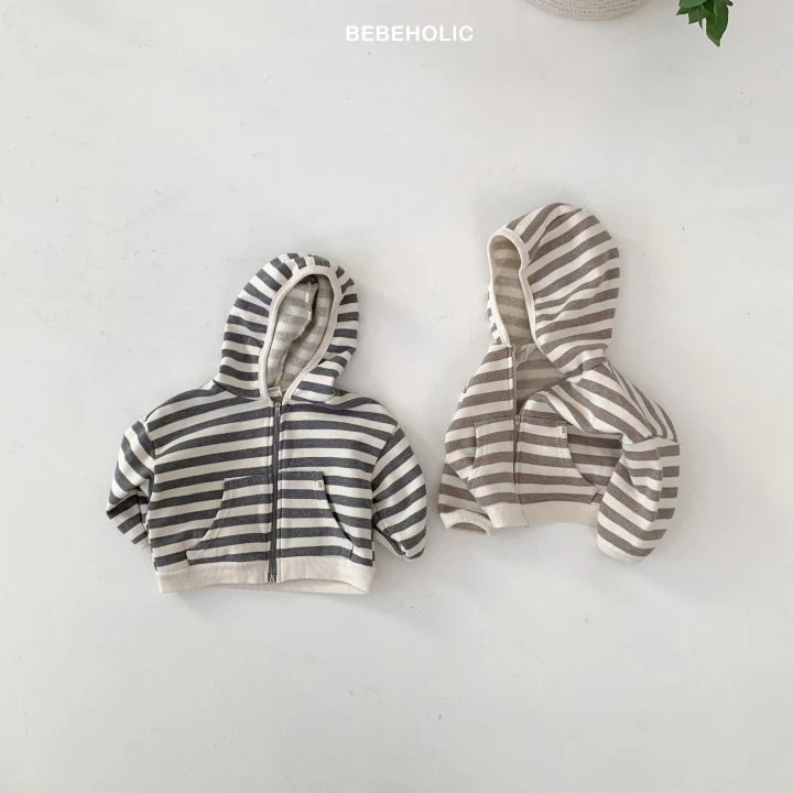 Bebe Holic - Korean Baby Fashion - #onlinebabyshop - Broccoli Stripe Hooded Zip-up Jacket - 8