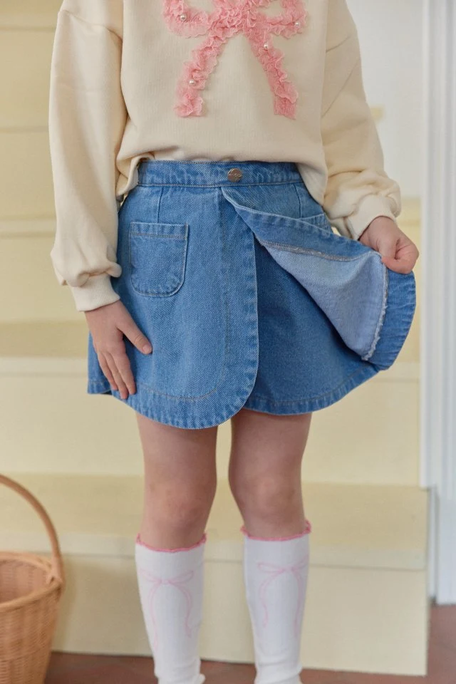 Berry Berry - Korean Children Fashion - #discoveringself - Cross Denim Pants - 8