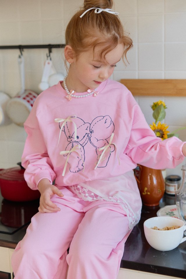 Berry Berry - Korean Children Fashion - #prettylittlegirls - Chew Bear Top Bottom Set - 3