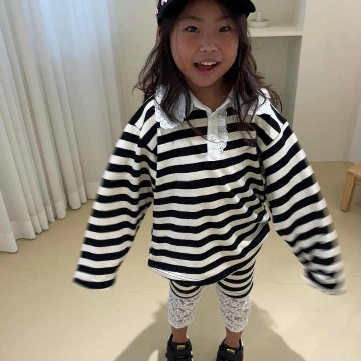 Bobo j - Korean Children Fashion - #Kfashion4kids - Stripe Collar Tee