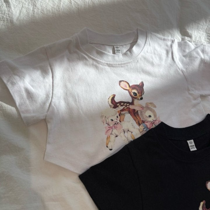 Bobo j - Korean Children Fashion - #toddlerclothing - Deer Rabbit Sheep Tee - 12