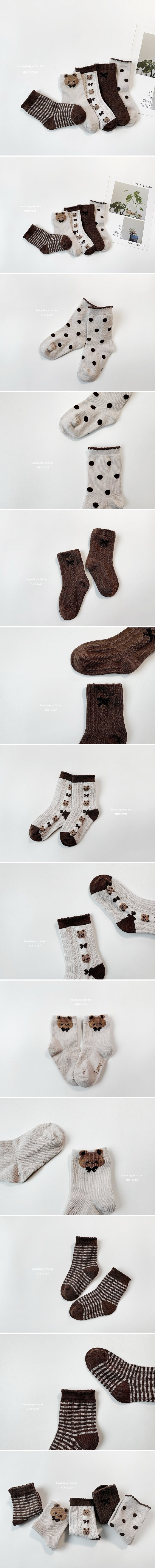 Dominico - Korean Baby Fashion - #babyoninstagram - Mocha Bear Socks