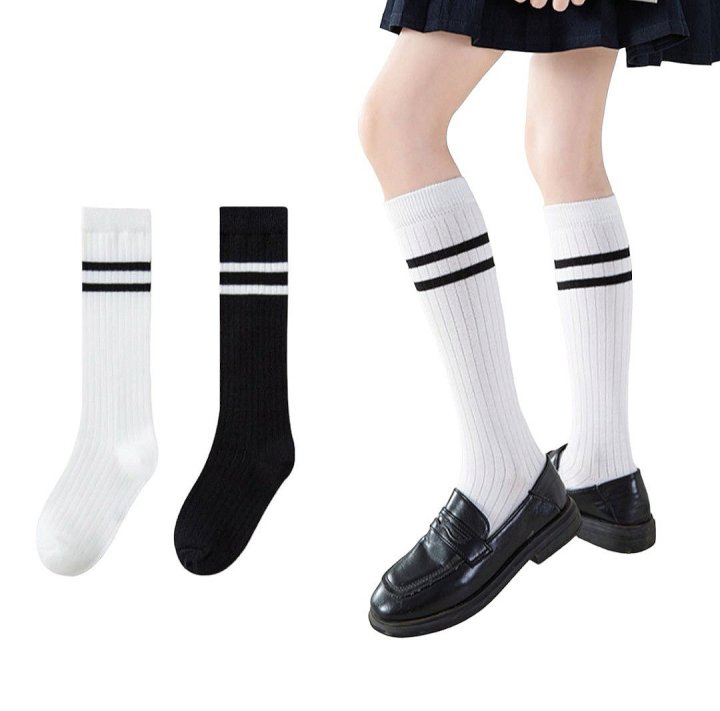 Dudie - Korean Children Fashion - #littlefashionista - Two-line Knee Socks Set - 12