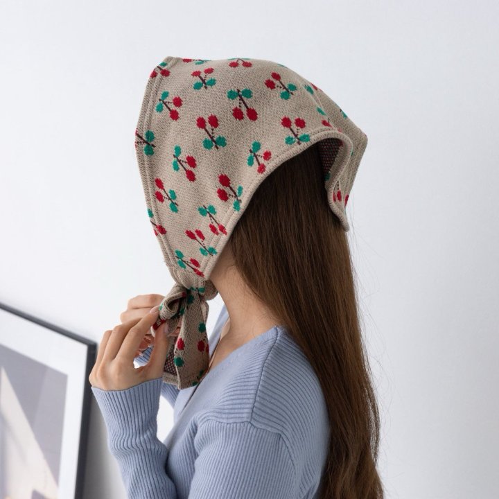 Eeiitt - Korean Women Fashion - #momslook - Pattern Knit Hair Kerchief - 12