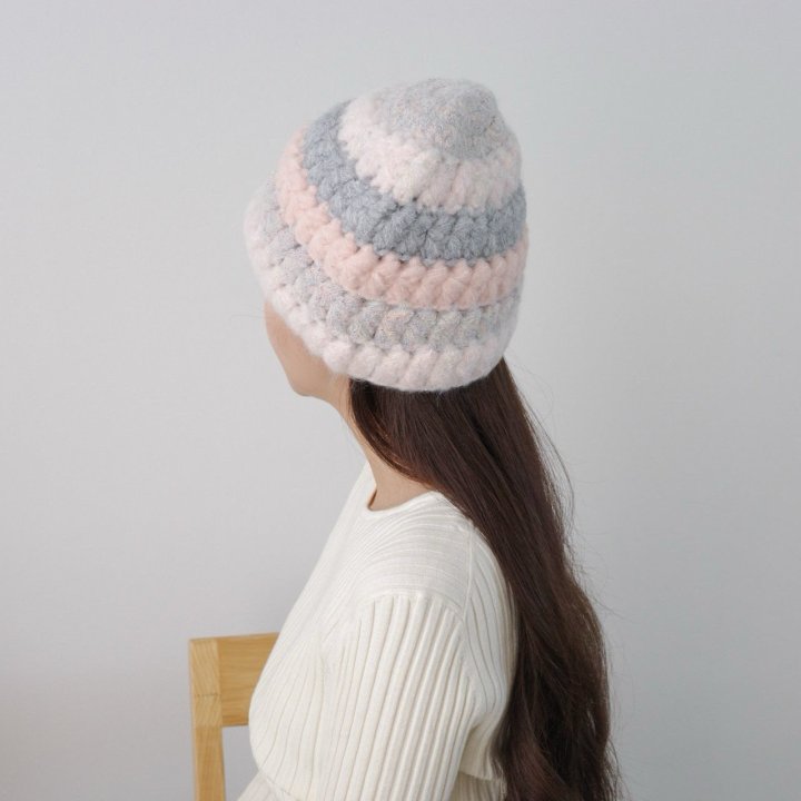 Eeiitt - Korean Women Fashion - #momslook - Lettering Knitted Stripe Beanie - 10