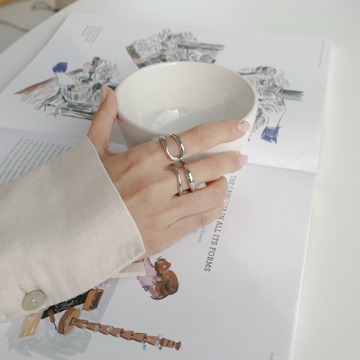 Eeiitt - Korean Women Fashion - #momslook - River Two Wave Ring - 2