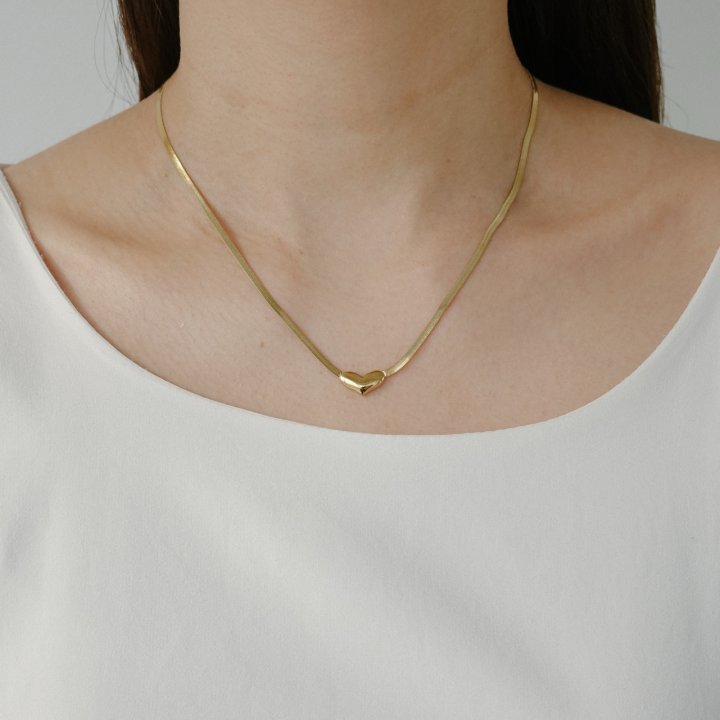 Eeiitt - Korean Women Fashion - #pursuepretty - Heart Simple Necklace - 3