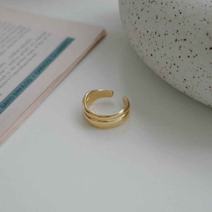 Eeiitt - Korean Women Fashion - #shopsmall - Kieran Two Line Ring - 4