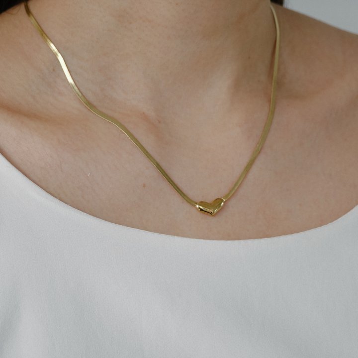 Eeiitt - Korean Women Fashion - #vintageinspired - Heart Simple Necklace