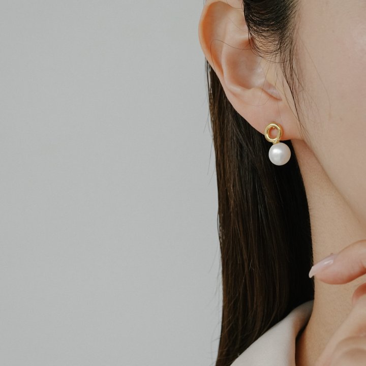 Eeiitt - Korean Women Fashion - #vintagekidsstyle - Lemore Circle Pearl Earrings - 9