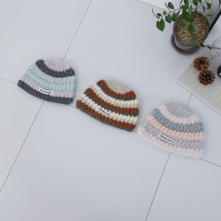 Eeiitt - Korean Women Fashion - #womensfashion - Lettering Knitted Stripe Beanie - 9